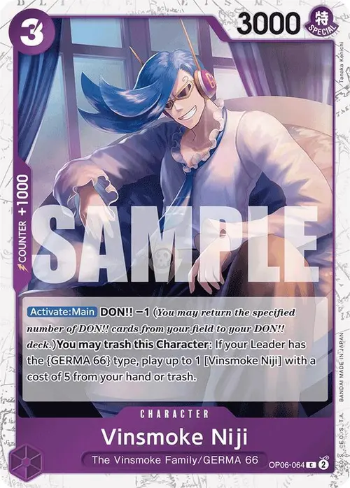 Vinsmoke Niji (OP06-064) (Jolly Roger Foil) card art