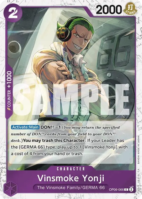 Vinsmoke Yonji (OP06-066) (Jolly Roger Foil) card art