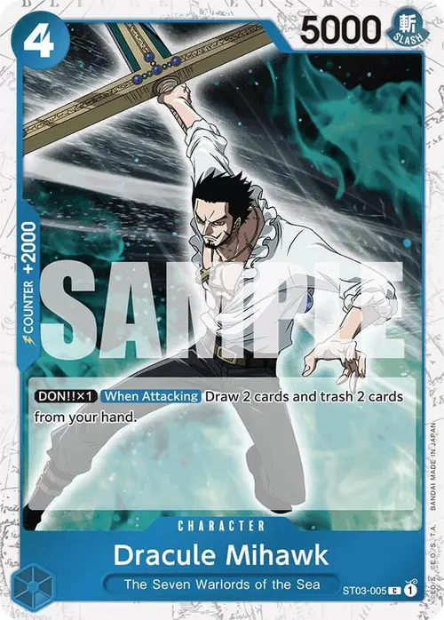 Dracule Mihawk (ST03-005) (Jolly Roger Foil) card art