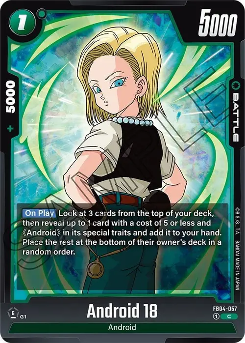 Android 18 card art