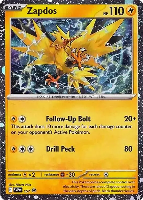Zapdos - 157 (Cosmos Holo) card art