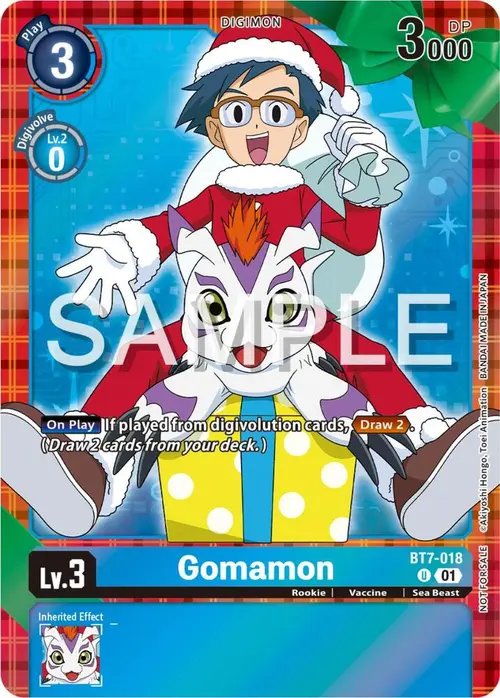Gomamon (Winter Holiday Event 2024) card art