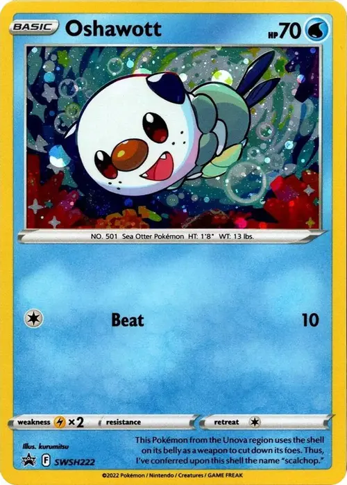 Oshawott - SWSH222 (Cosmo Holo) card art