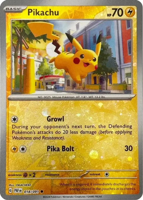 Pikachu - 018/091 (Reverse Cosmos Holo) card art