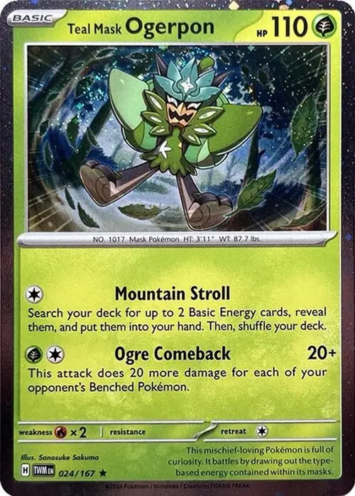 Teal Mask Ogerpon (Cosmos Holo) card art