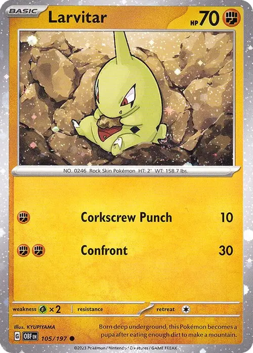 Larvitar - 105/197 (Cosmos Holo) card art
