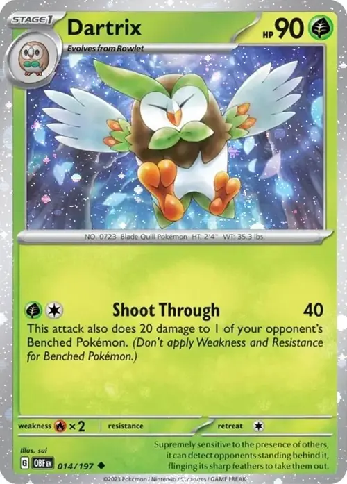 Dartrix - 014/197 (Cosmos Holo) card art