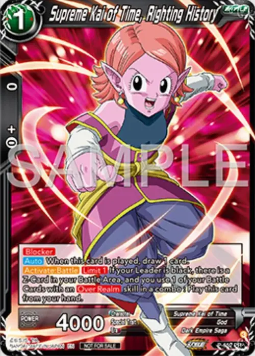 Supreme Kai of Time, Righting History card art