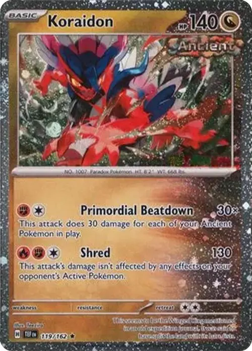 Koraidon - 119/162 (Cosmos Holo) card art