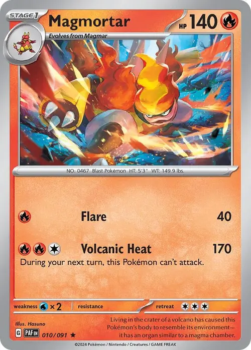 Magmortar (Paldean Fates) card art