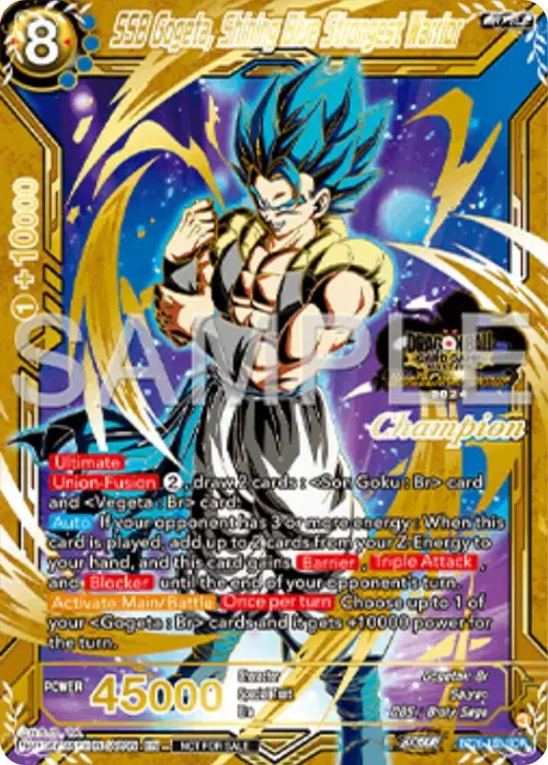 SSB Gogeta, Shining Blue Strongest Warrior (Champion) card art