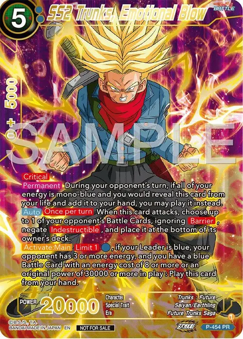 SS2 Trunks, Emotional Blow (Championship 2024 Finals Pack) (Gold Stamped) card art