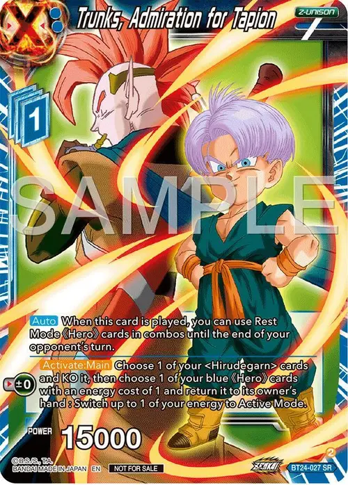 Trunks, Admiration for Tapion (Championship 2024 Finals Zenkai Pack) card art