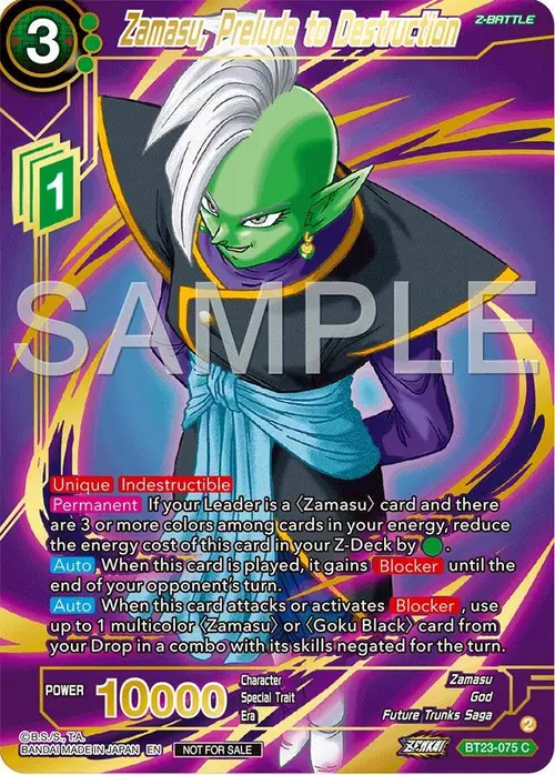 Zamasu, Prelude to Destruction (Championship 2024 Finals Zenkai Pack) (Gold Stamped) card art