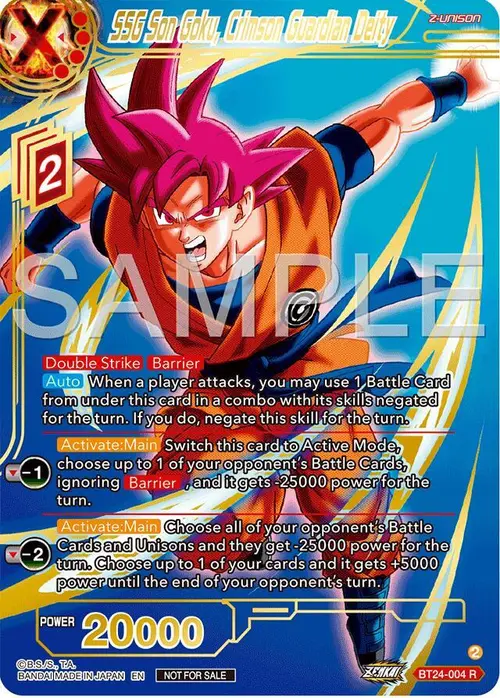SSG Son Goku, Crimson Guardian Deity (Championship 2024 Finals Zenkai Pack) (Gold Stamped) card art