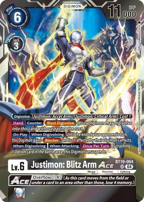Justimon: Blitz Arm ACE card art