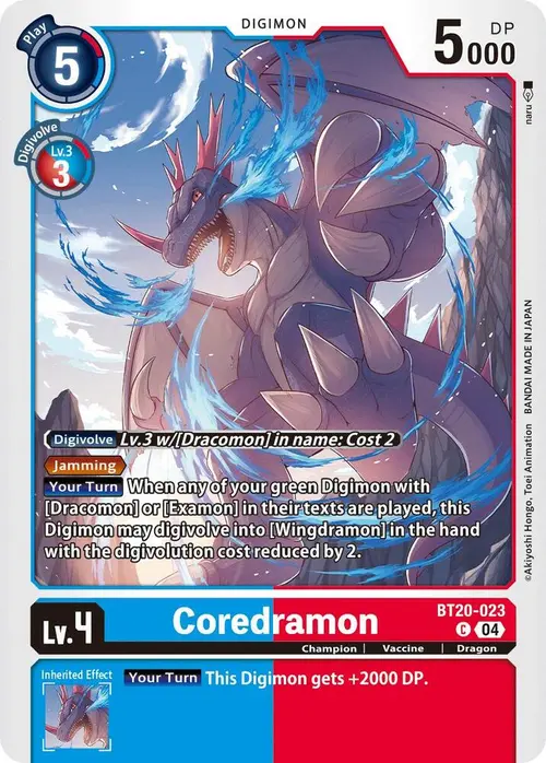 Coredramon - BT20-023 card art