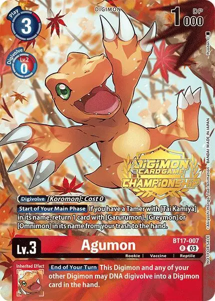 Agumon (Championship 2024 Tamers Pack) card art