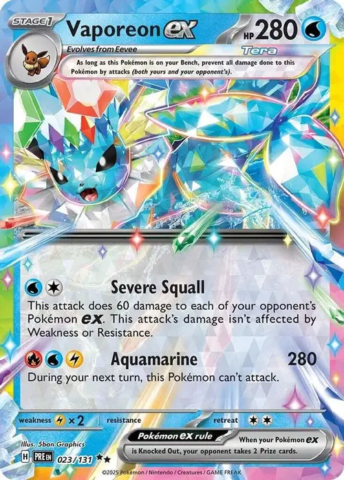 Vaporeon ex - 023/131 card art