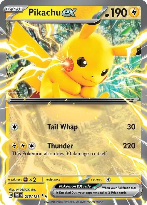 Pikachu ex - 028/131 card art