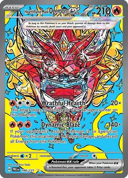 Hearthflame Mask Ogerpon ex - 148/131 card art