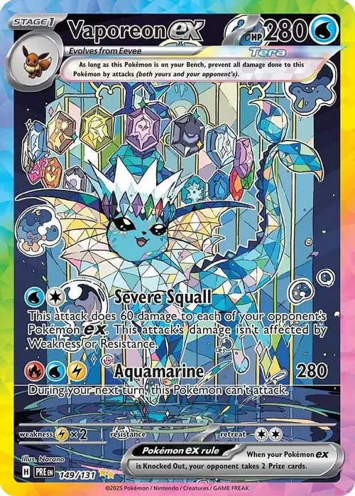 Vaporeon ex - 149/131 card art