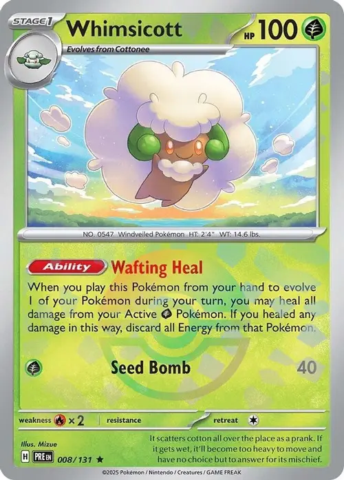 Whimsicott (Poke Ball Pattern) card art