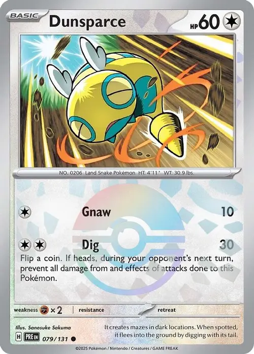 Dunsparce (Poke Ball Pattern) card art