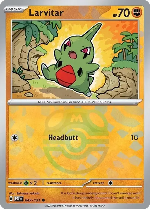 Larvitar (Master Ball Pattern) card art