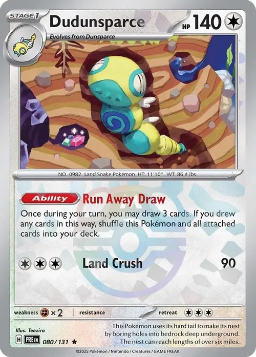 Dudunsparce (Master Ball Pattern) card art