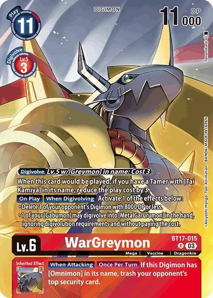 WarGreymon (Omnimon Binder Set) card art