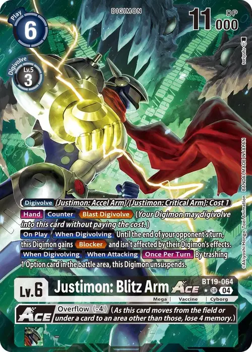 Justimon: Blitz Arm ACE (Alternate Art) card art