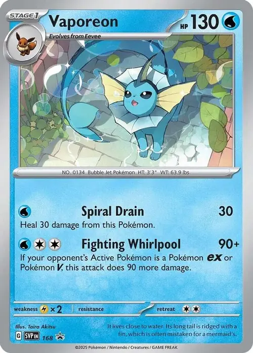 Vaporeon - 168 (Cosmos Holo) card art