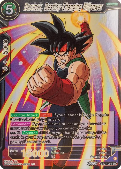 Bardock, Destiny-Changing Willpower card art