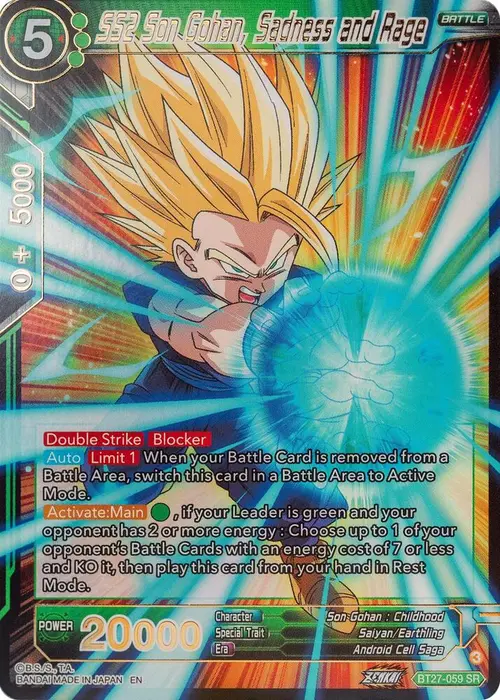 SS2 Son Gohan, Sadness and Rage card art