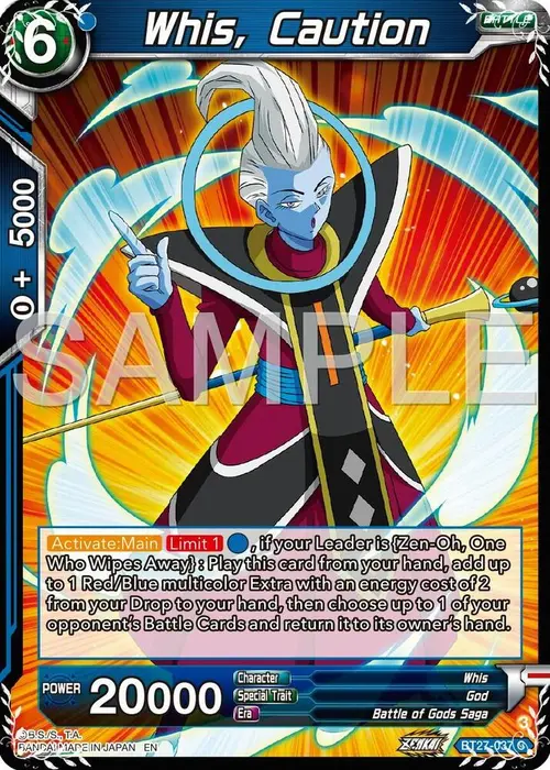 Whis, Caution card art