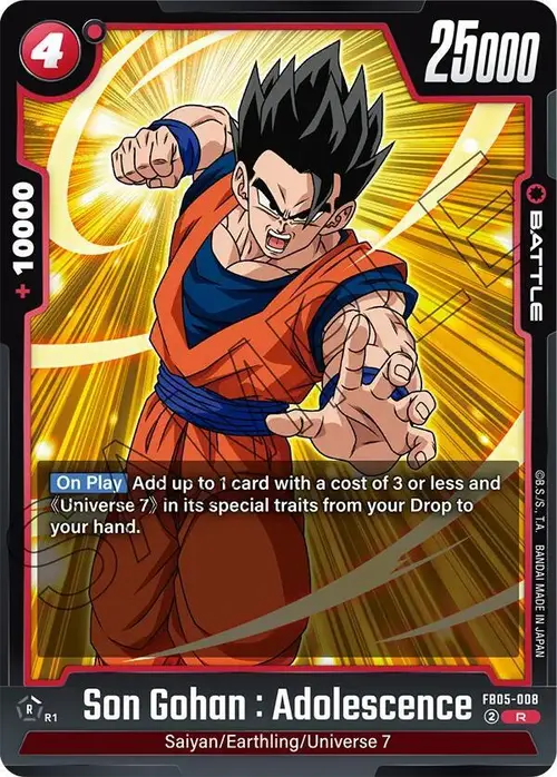 Son Gohan : Adolescence card art