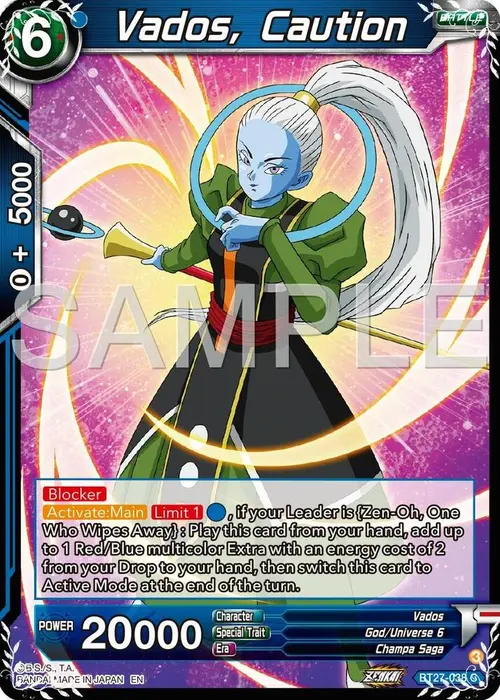 Vados, Caution card art