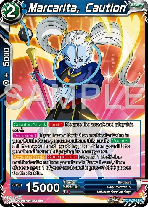 Marcarita, Caution card art