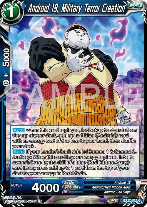 Android 19, Military Tenor Creation card art