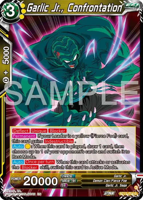 Garlic Jr., Confrontation card art