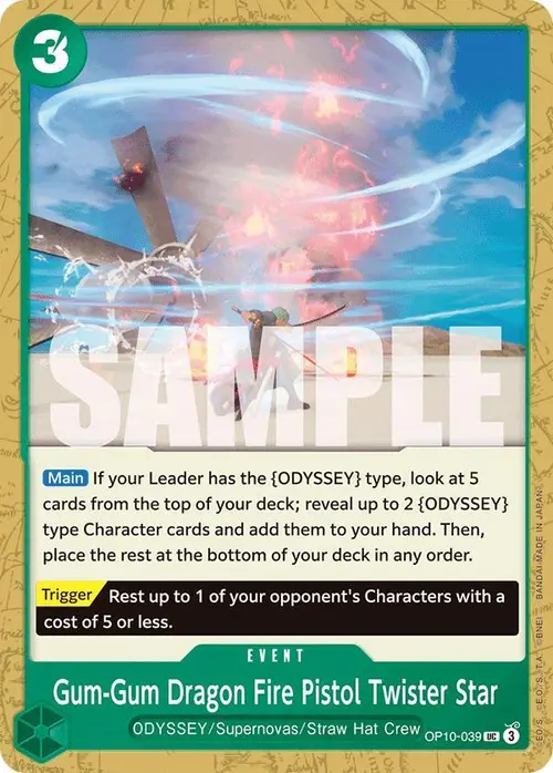 Gum-Gum Dragon Fire Pistol Twister Star card art