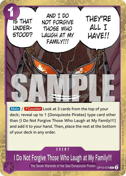 I Do Not Forgive Those Who Laugh at My Family!!! card art
