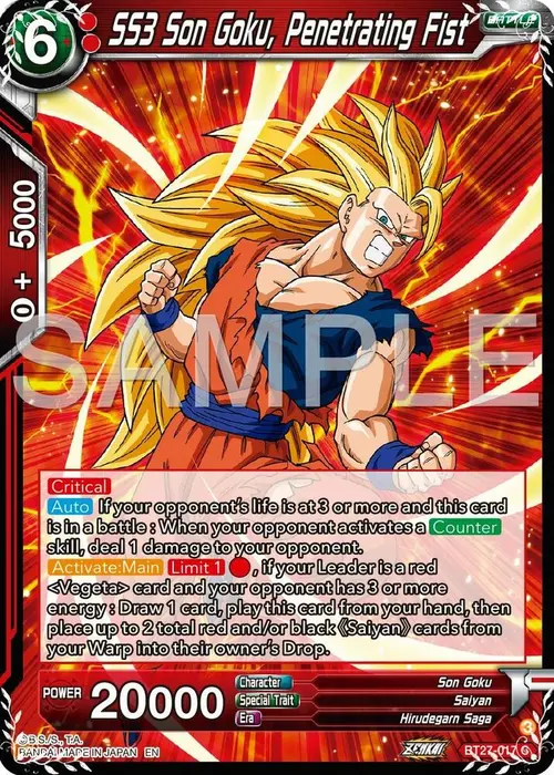 SS3 Son Goku, Penetrating Fist card art