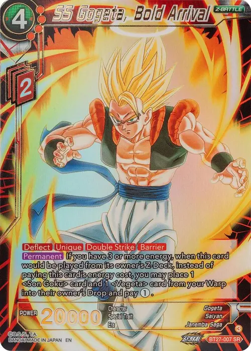 SS Gogeta, Bold Arrival card art