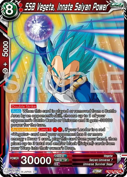 SSB Vegeta, Innate Saiyan Power card art