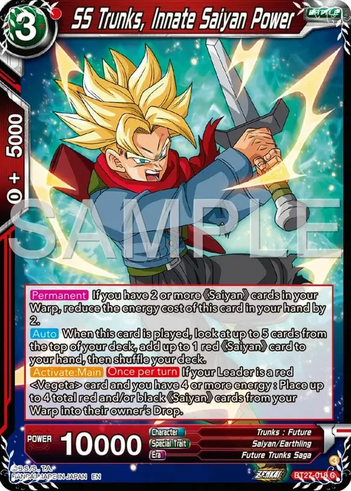 SS Trunks, Innate Saiyan Power card art