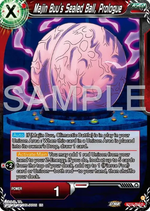 Majin Buu's Sealed Ball, Prologue card art