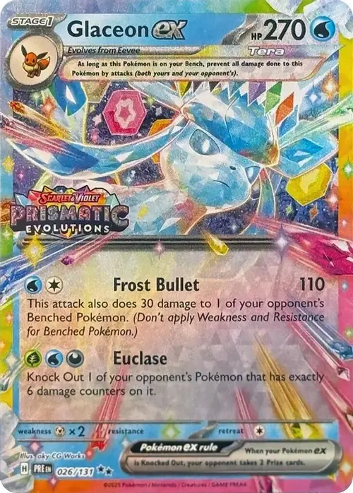 Glaceon ex - 026/131 (Prismatic Evolutions Stamp) card art