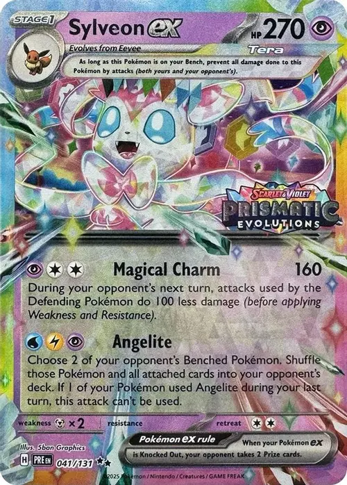 Sylveon ex - 041/131 (Prismatic Evolutions Stamp) card art